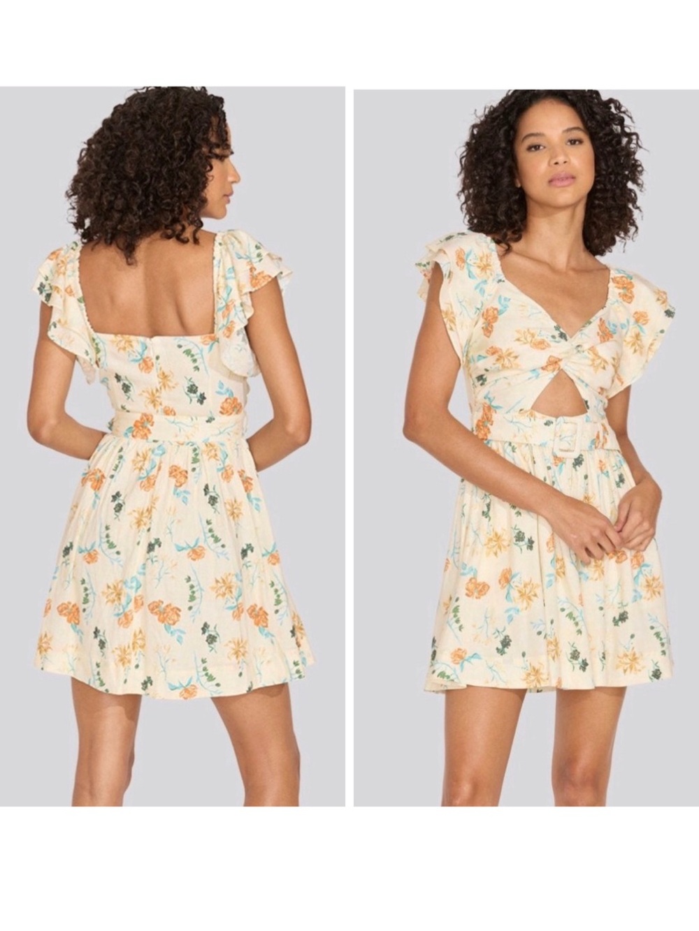 SOLID & STRIPED The Renata Floral-Print Linen-Blend Mini Coquette Preppy Dress